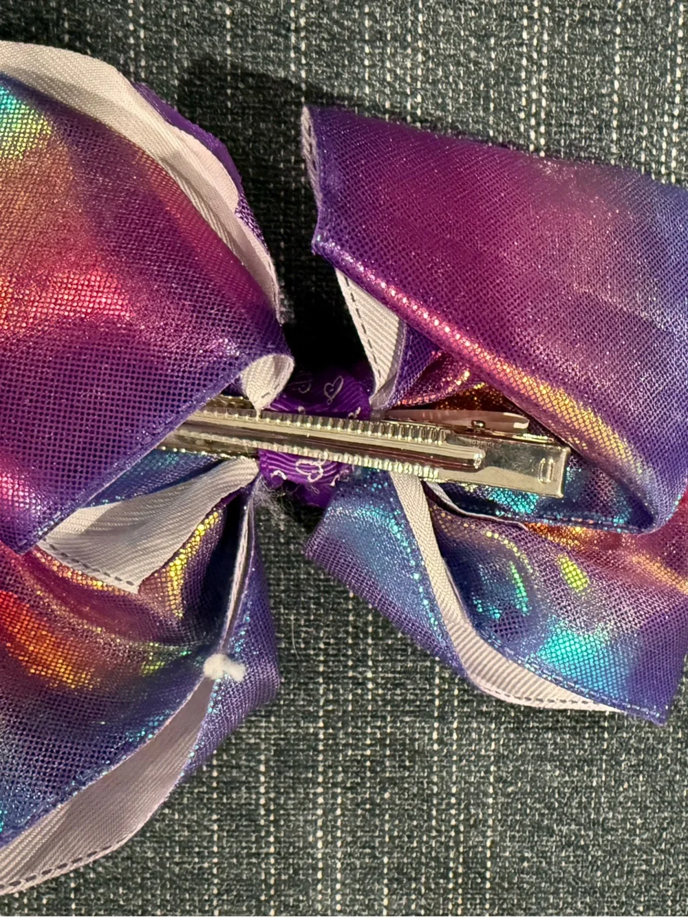 JoJo Siwa Shimmery Purple Rainbow Iridescent Hair Bow